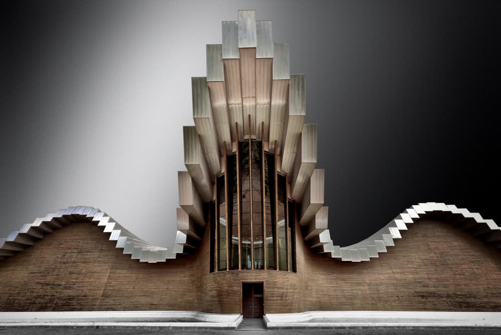 Striking Architectural Wave by Jorge Pimenta — canvas wall art
