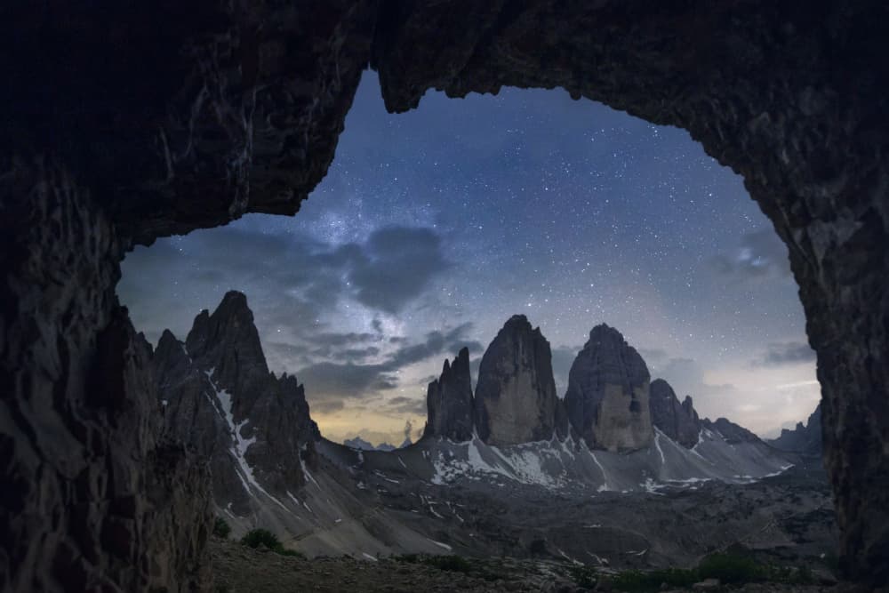 Tre Cime Starry Night by Pilar Hm — canvas wall art