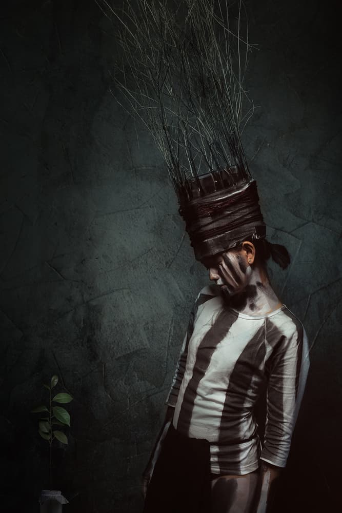 Mysterious Striped Figure by Hari Sulistiawan — canvas wall art