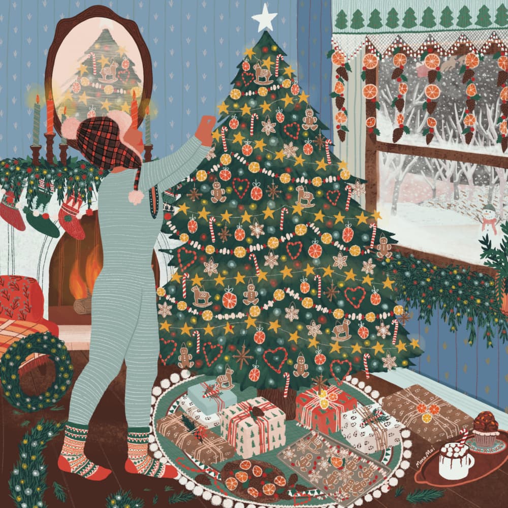 Cozy Christmas Eve by Ceyda Alasar — canvas wall art