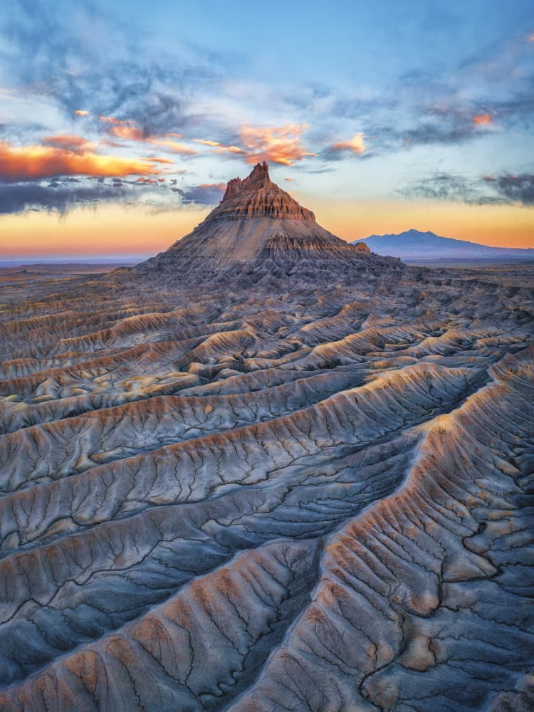 Twilight Badlands Butte by Michael Zheng — canvas wall art