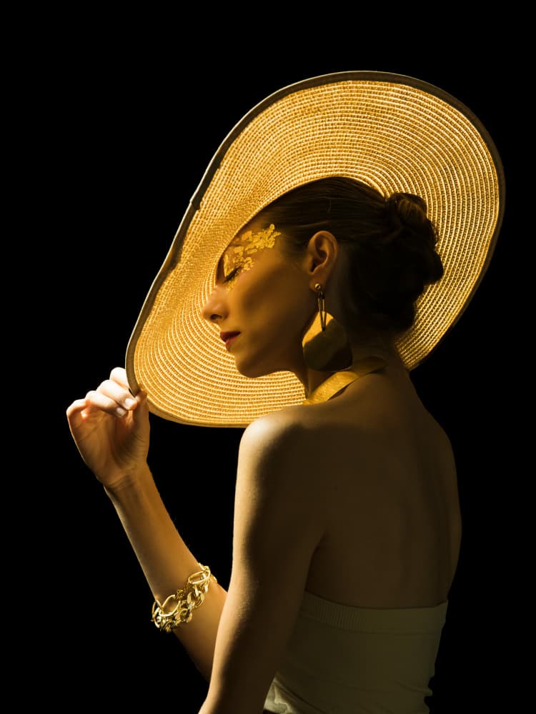 Golden Hat Profile by Svetlana Kirzh — canvas wall art