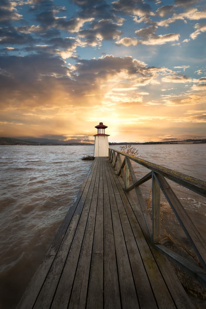 Lighthouse Sunset Pier by Christian Lindsten — canvas wall art