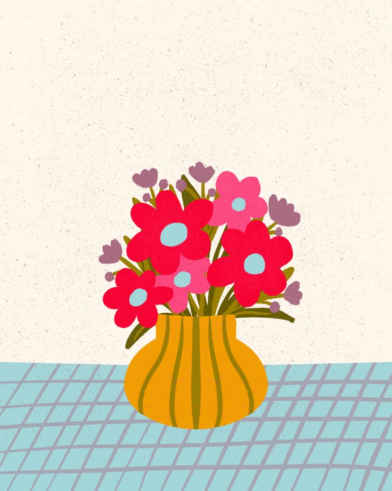 Cheerful Flower Bouquet by Angela Minca — canvas wall art