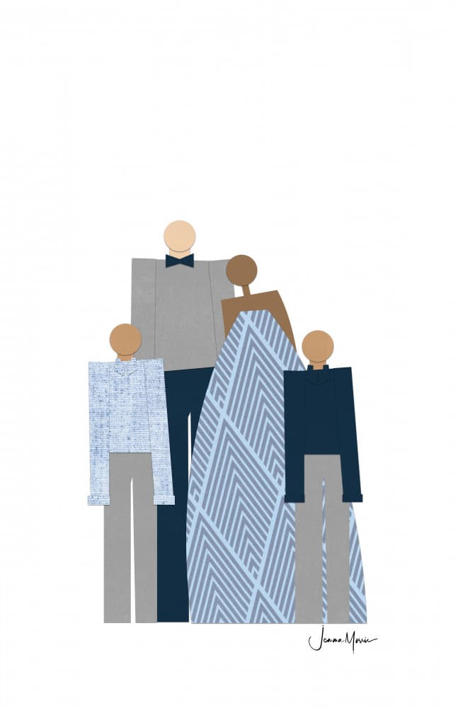 Modern Family Illustration by Jemma Morris — canvas wall art
