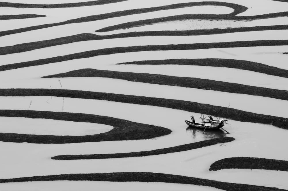 Boat on Tidal Flats by YouduTian(田有杜) — canvas wall art
