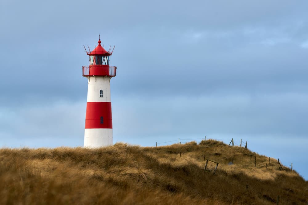 Coastal Red Lighthouse by Bodo Balzer — canvas wall art
