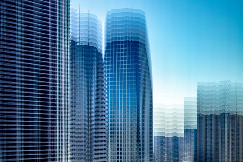 Blue City Motion by Sasaki Makoto — canvas wall art