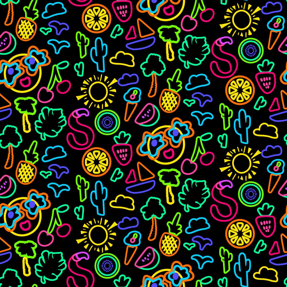 Neon Summer Fun by Marika Barsrsind — canvas wall art