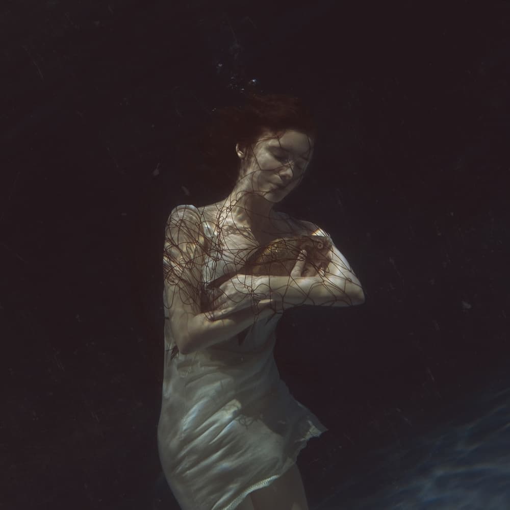Ethereal Woman Golden Shell by Olga Barantseva — canvas wall art