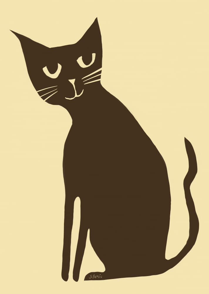 Charming Black Cat Smile by Sharyn Bursic — canvas wall art