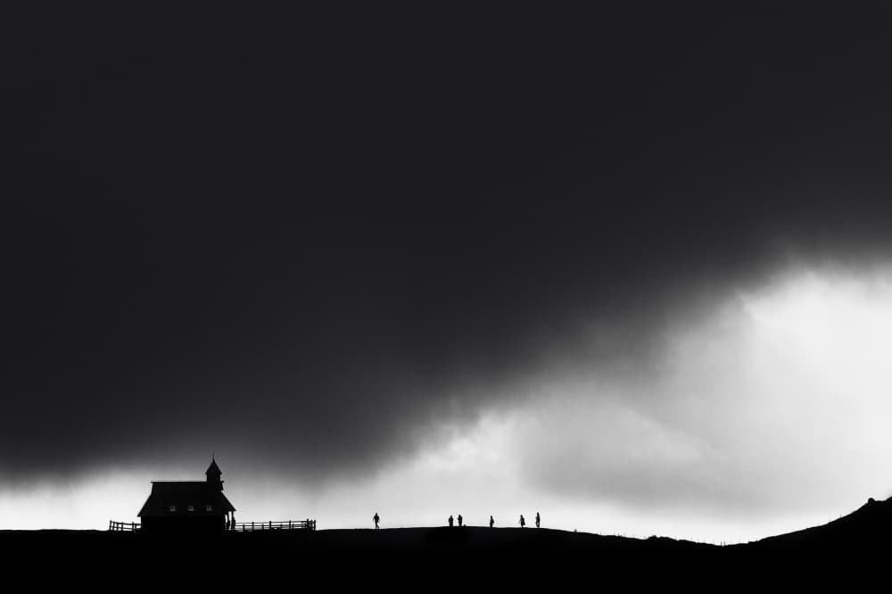 Dramatic Hilltop Chapel by Kristjan Rems — canvas wall art