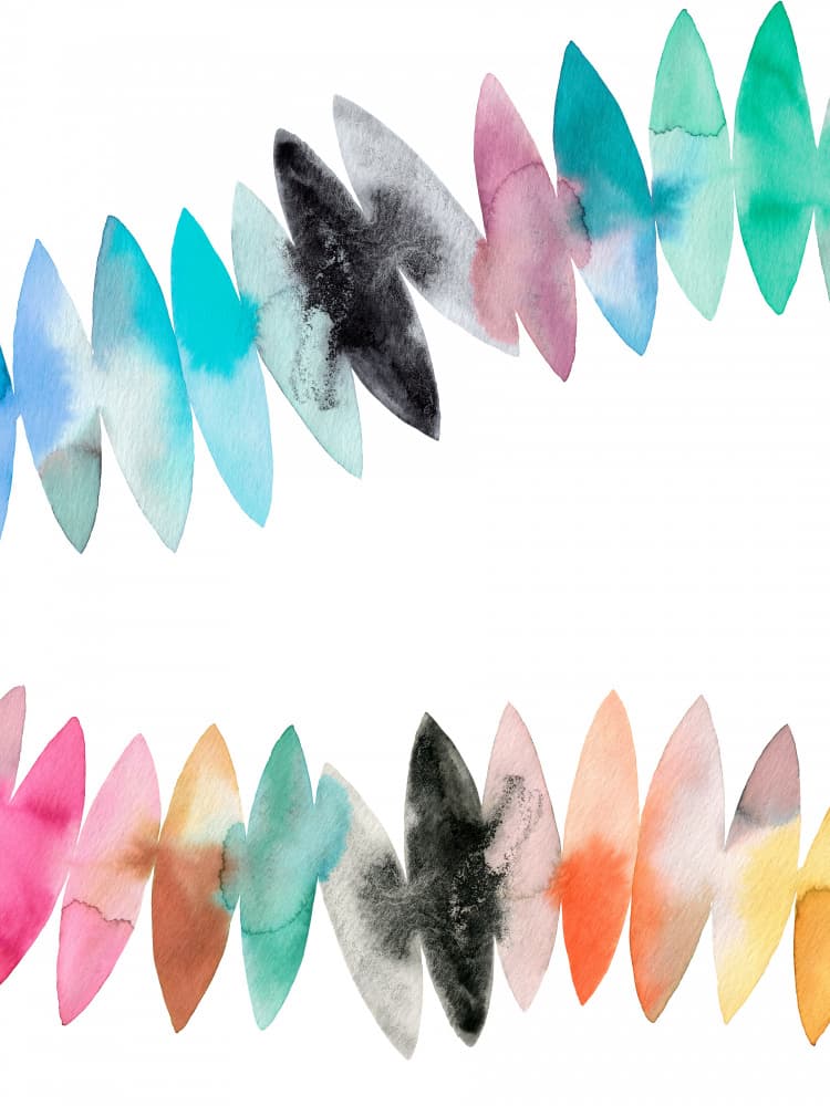 Colorful Watercolor Waves by Ninola Design — canvas wall art