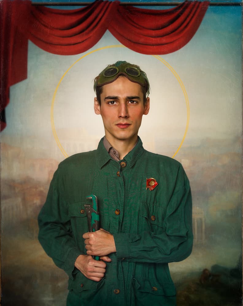 Young Worker's Halo by Svetlana Melik-Nubarova — canvas wall art