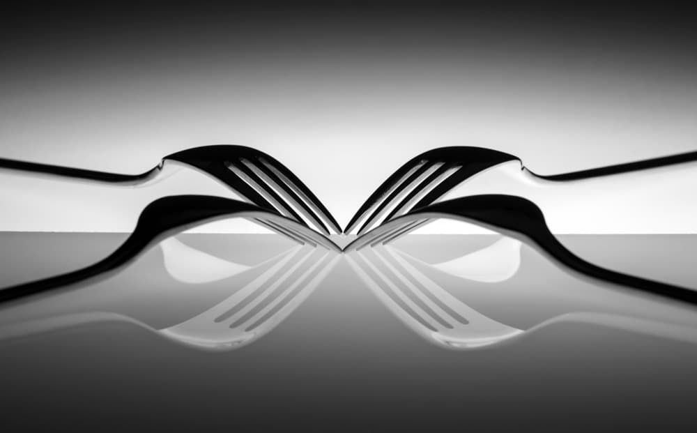 Reflective Forks Heart by Wieteke de Kogel — canvas wall art