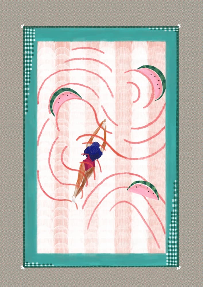 Watermelon Pool Day by Art by the Ocean — canvas wall art