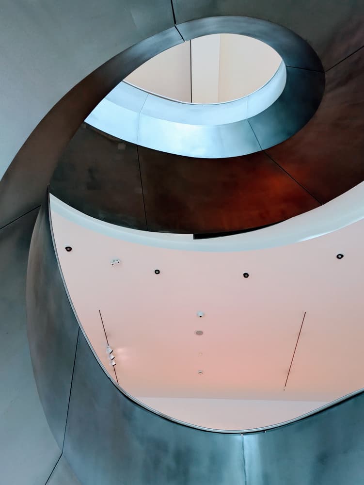 Sleek Architectural Spiral by Elizabeth Allen — canvas wall art