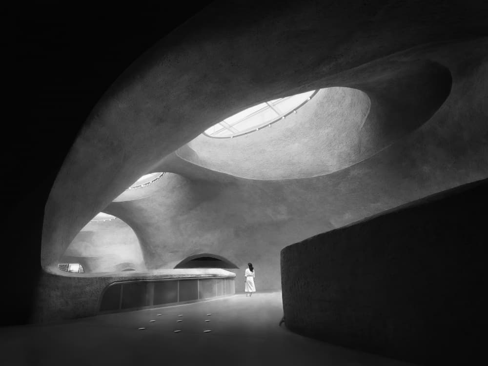 Curved Architectural Light by Cicy Chen — canvas wall art