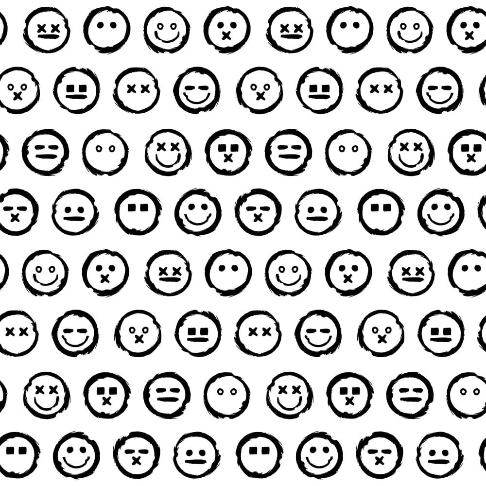 Expressive Emoji Pattern by Marika Barsrsind — canvas wall art