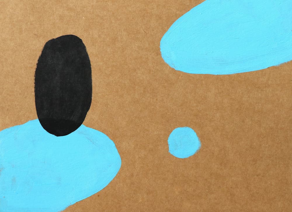 Brown Blue Abstract Forms by Santhosh ch — canvas wall art