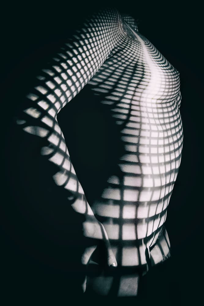 Shadow Grid Body Art by Marcos Gali — canvas wall art