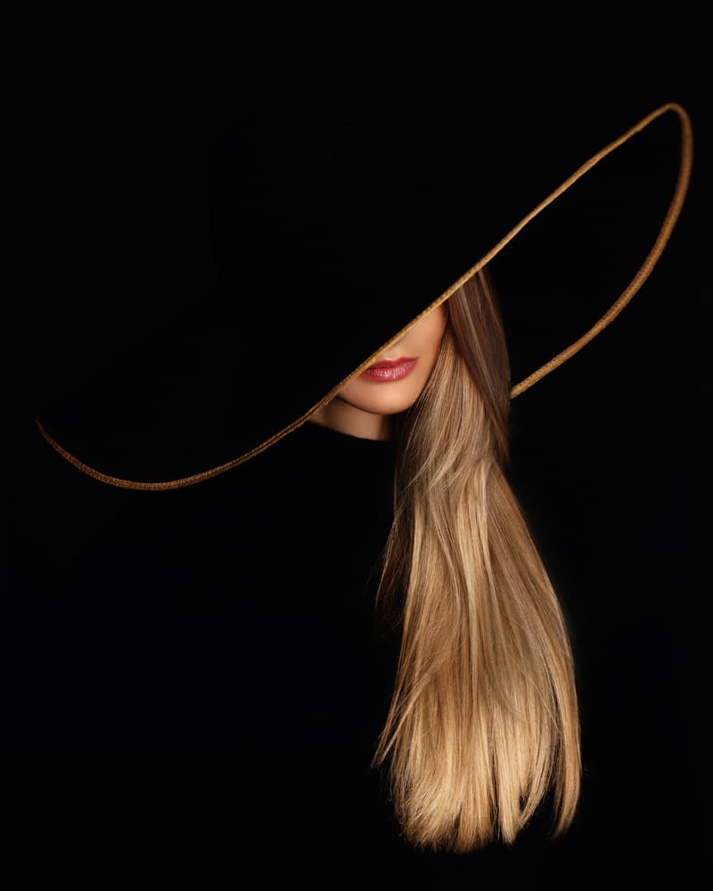 Mysterious Black Hat Portrait by Sergey Khalemsky — canvas wall art