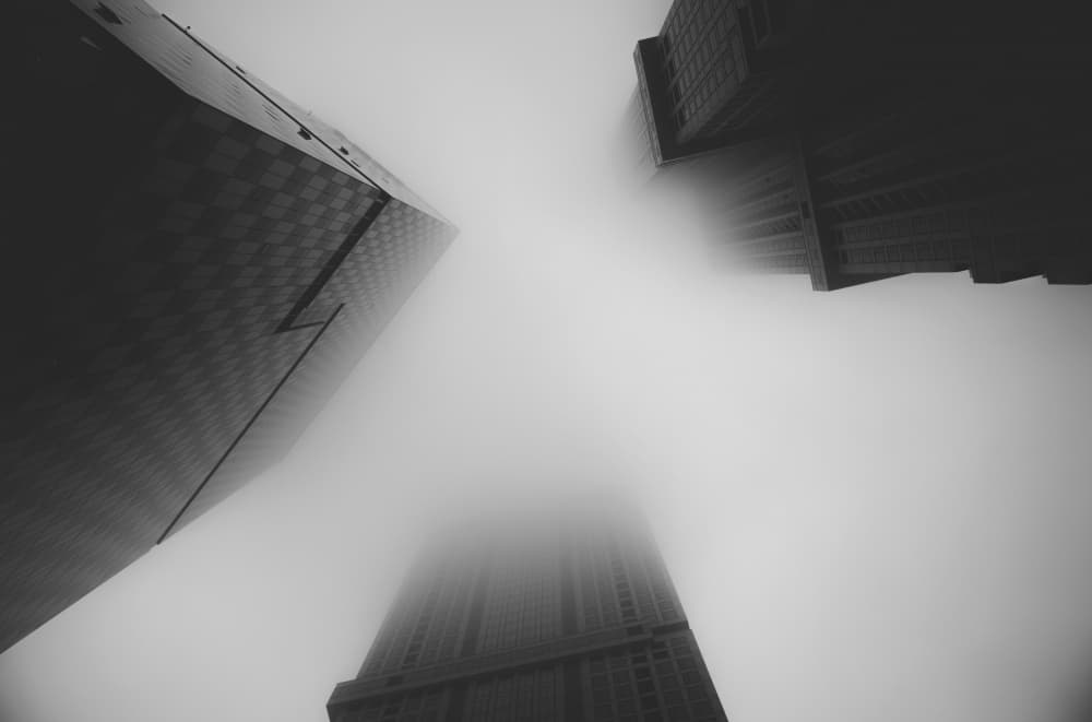 Misty Urban Giants by Bong Goo Kang — canvas wall art
