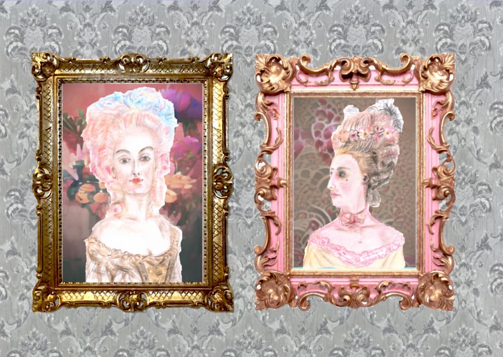 Rococo Ladies Portraits by Tim Hoinkis — canvas wall art