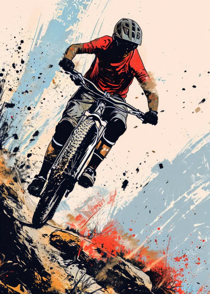 Extreme Mountain Biker by Justyna Jaszke — canvas wall art