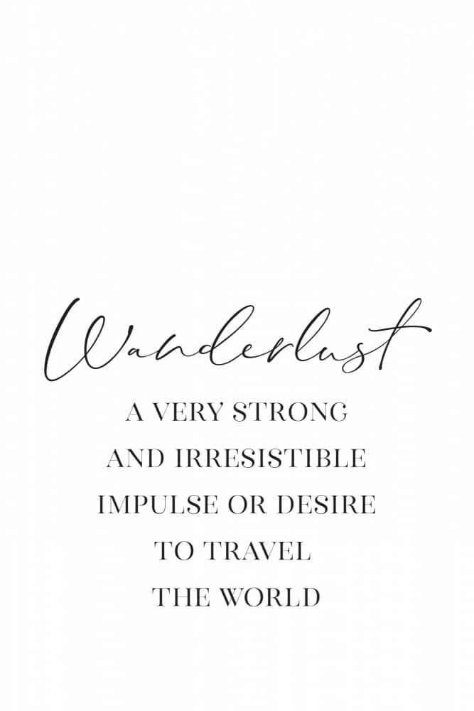 Wanderlust Definition Quote by Rosana Laiz Blursbyai — canvas wall art