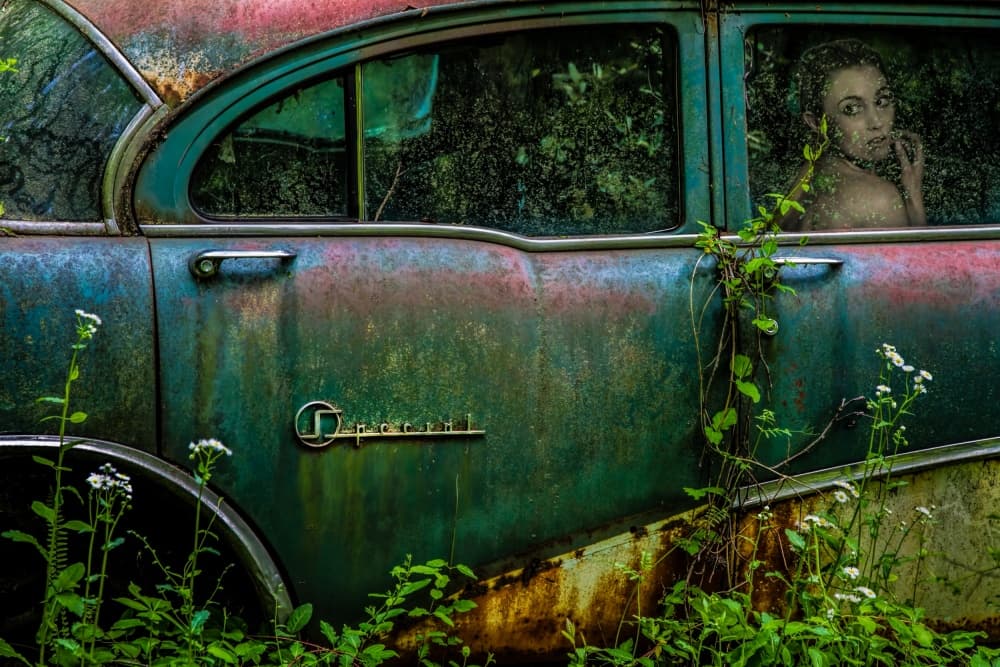 Mysterious Car Portrait by Tony Mearman — canvas wall art
