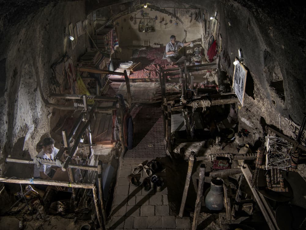 Traditional Cave Weavers by Abbas Arabzadeh — canvas wall art