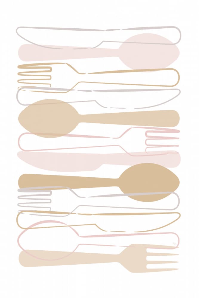 Pastel Flatware Stack by Martina — canvas wall art