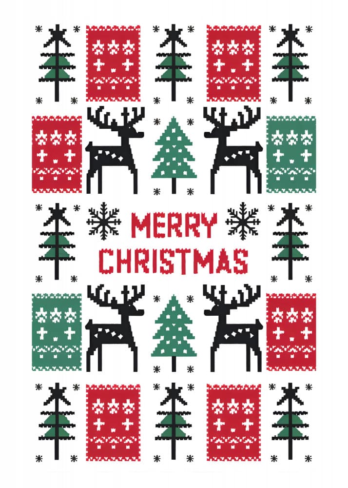 Merry Christmas Pixel Pattern by Andreas Magnusson — canvas wall art