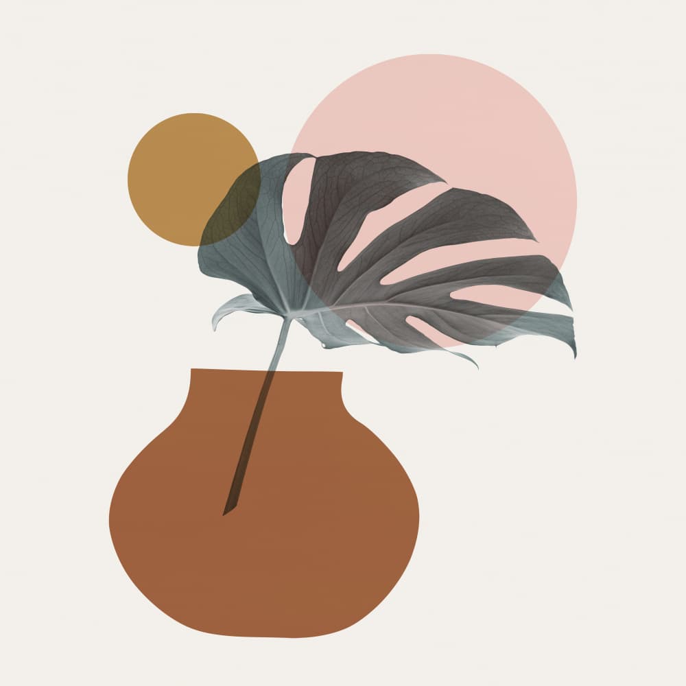 Abstract Monstera Shapes by Vitor Costa — canvas wall art