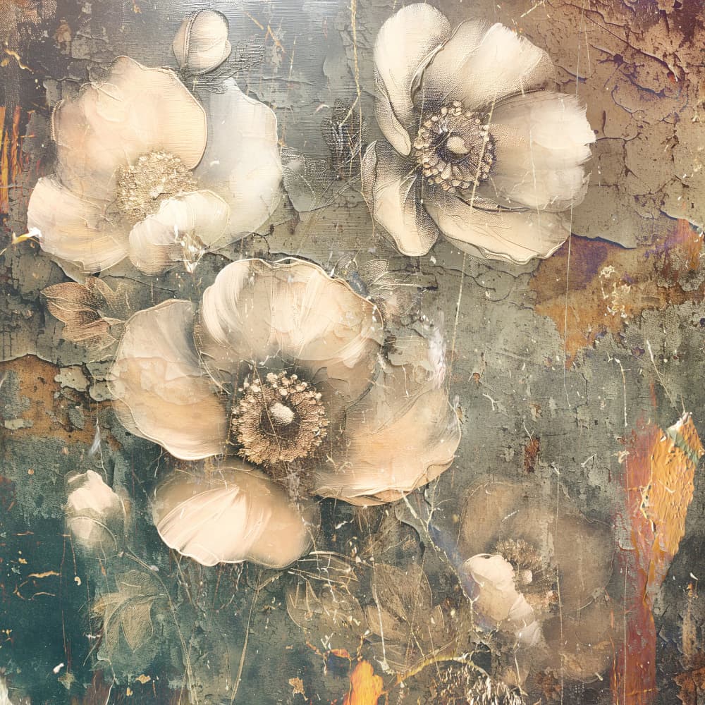 Soft Textured Flowers by Rafal Kulik — canvas wall art