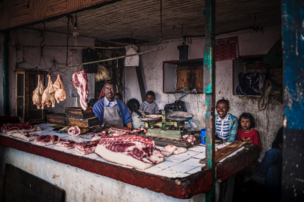 Butcher Shop Smiles by Marco Tagliarino — canvas wall art