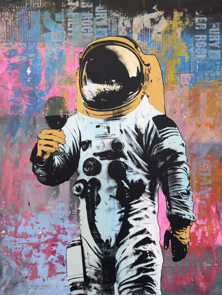Spaceman With Wine by Микола Курилюк — canvas wall art