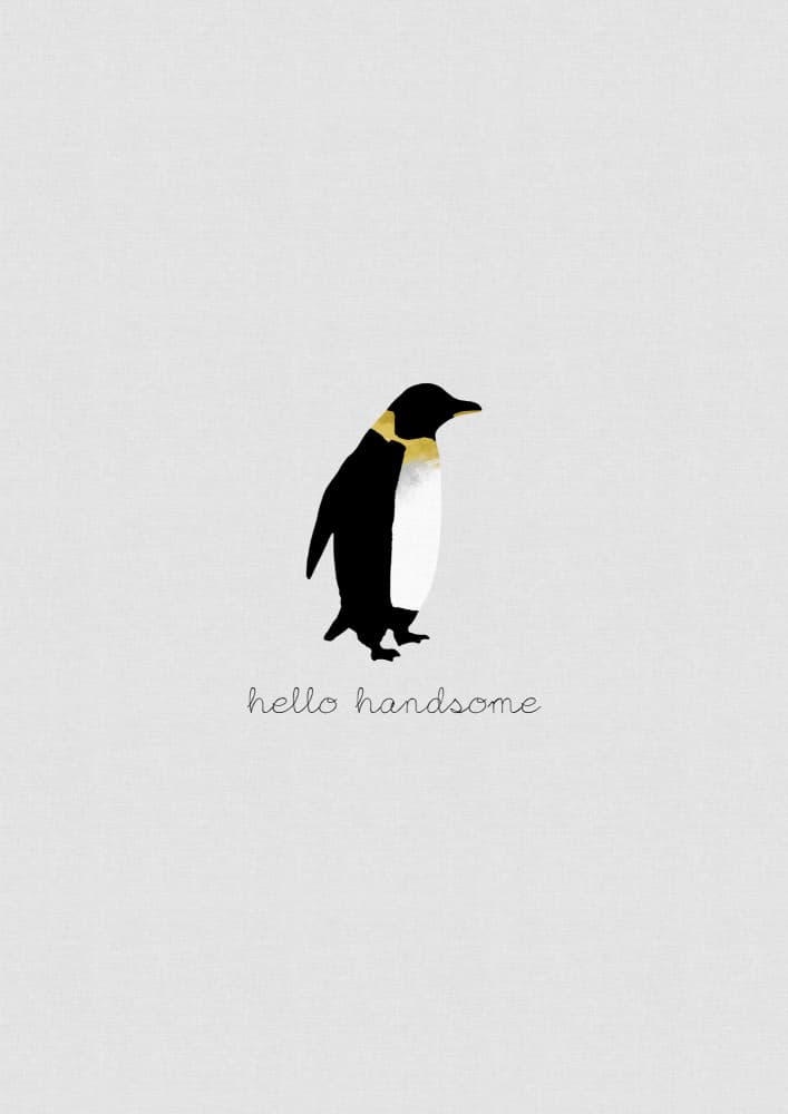 Hello Handsome Penguin by Orara Studio — canvas wall art