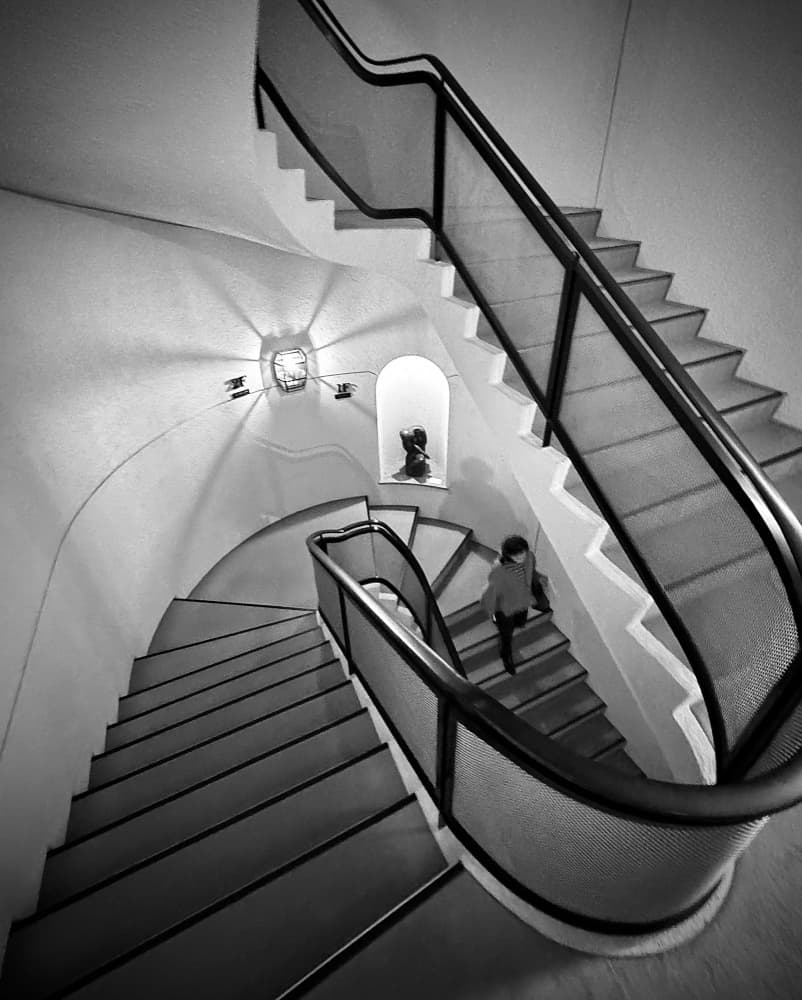 Elegant Spiral Staircase by KIMIO KOBAYASHI — canvas wall art