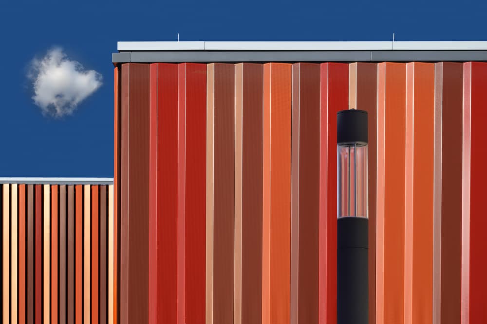 Colorful Geometric Facade by Hans-Wolfgang Hawerkamp — canvas wall art