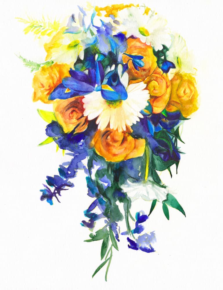 Vibrant Floral Cascade by Christine Lindstrom — canvas wall art