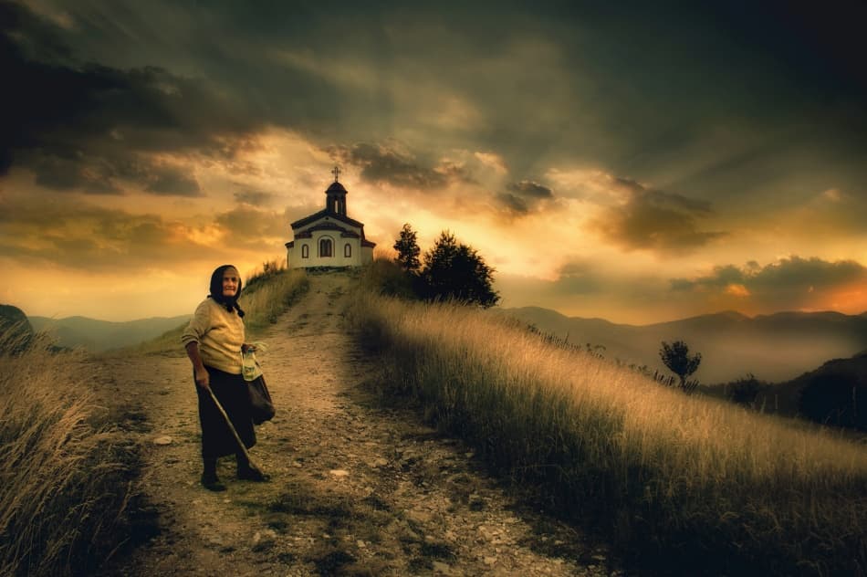 Journey to the Hilltop Church by Albena Markova — canvas wall art