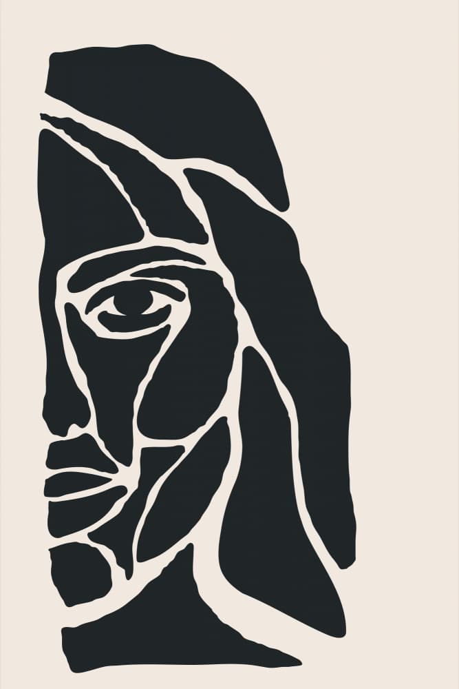 Abstract Face Profile by jay stanley — canvas wall art