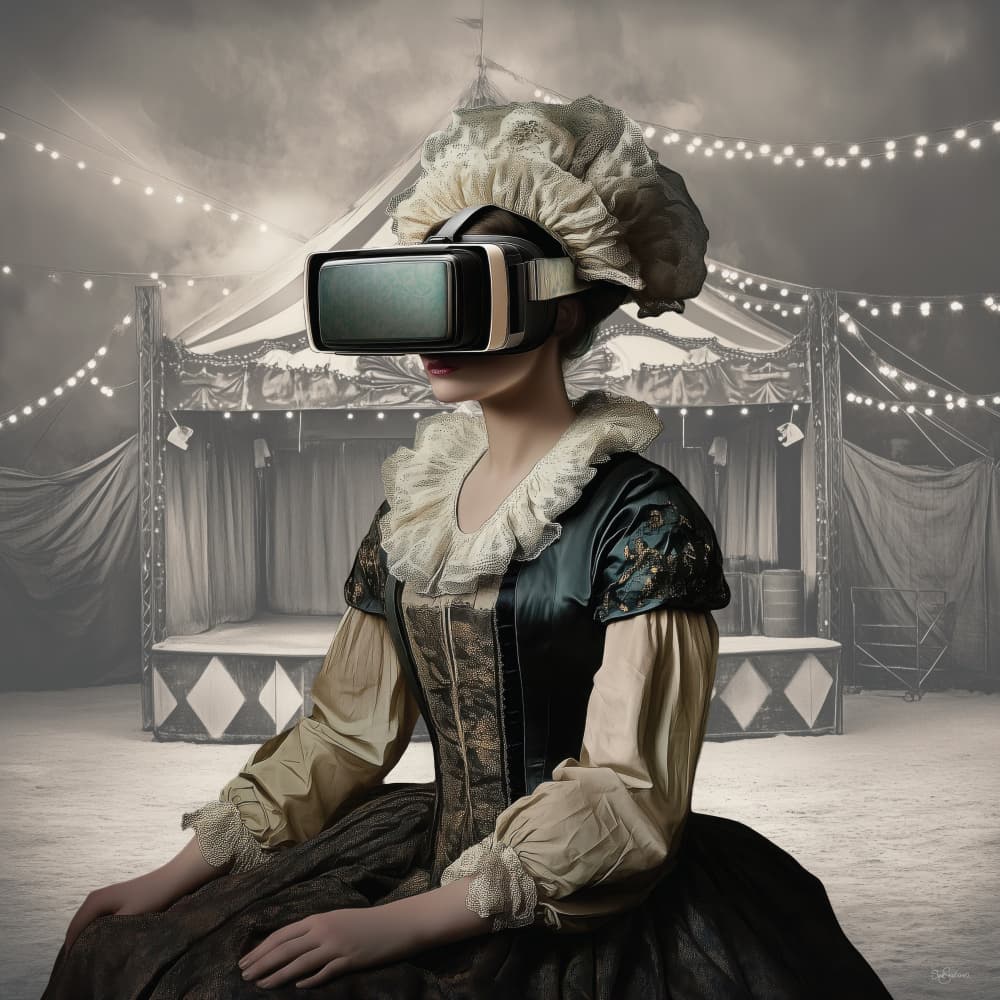 Vintage VR Circus Vision by Sue Skellern — canvas wall art