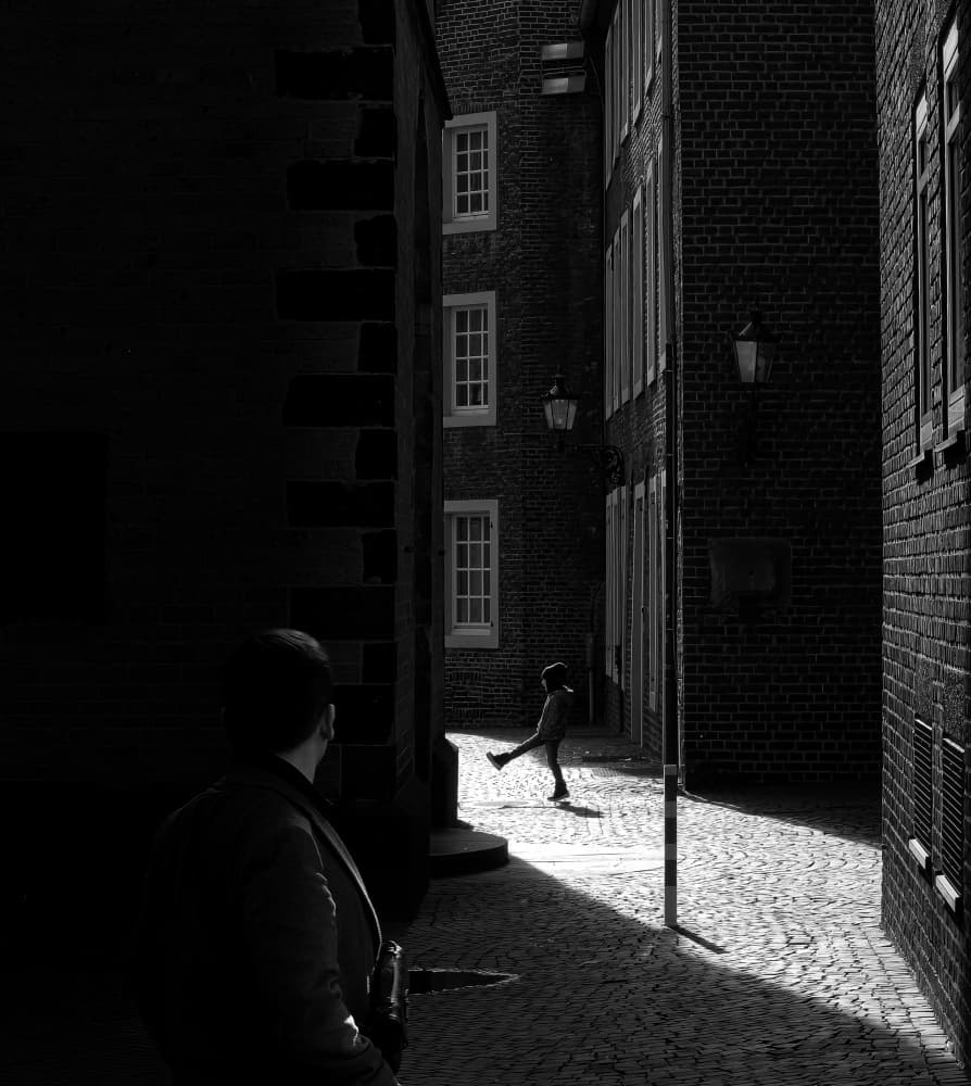 Sunlit Alley Play by Andreas Timar — canvas wall art