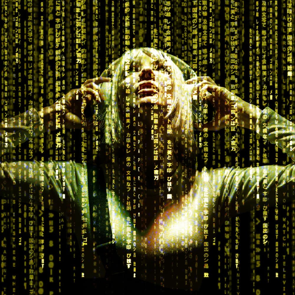 Digital Rain Woman by Davide Boaretto — canvas wall art