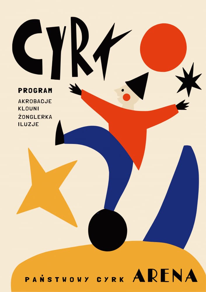 Circus Clown Balancing Act by Patryk Krygowski — canvas wall art