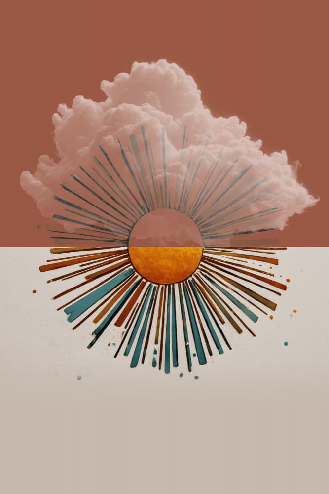 Boho Celestial Sun by Rafal Kulik — canvas wall art