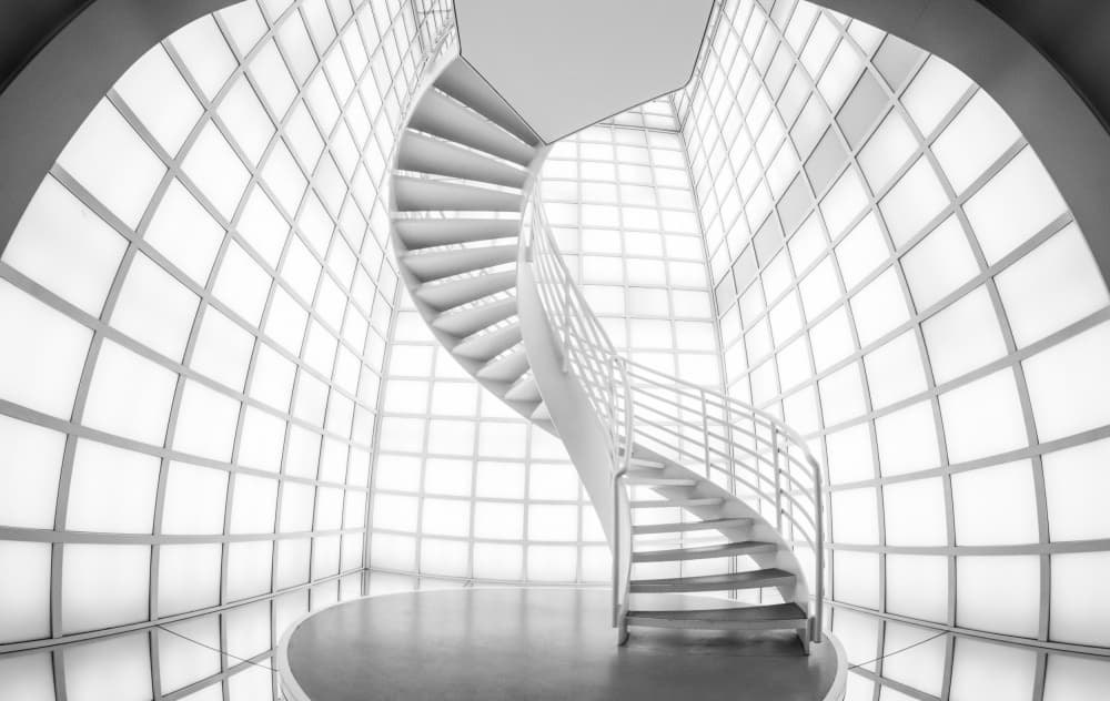 Modern Spiral Staircase by Kelemen Sándor — canvas wall art